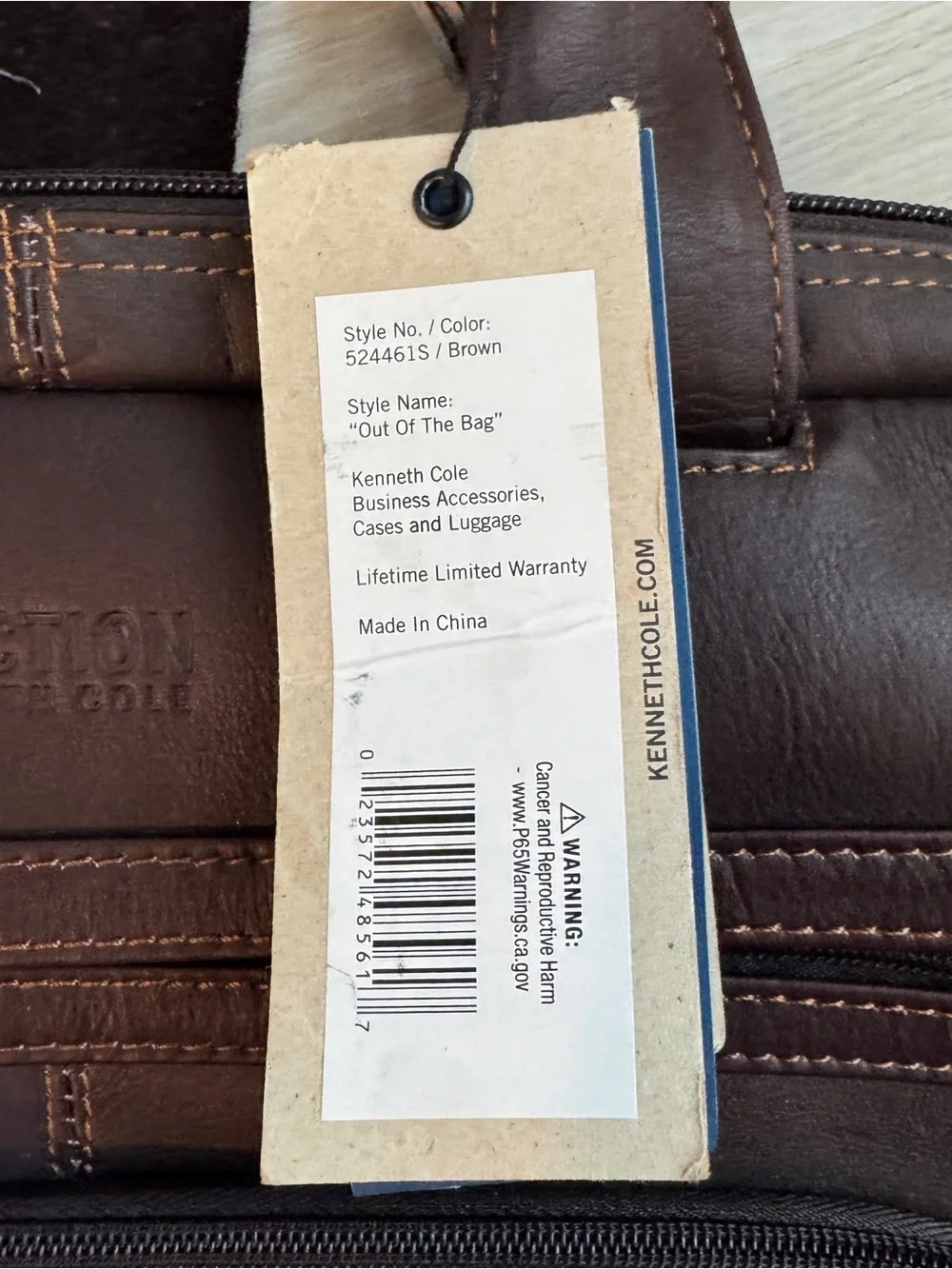 Kenneth Cole Reaction Columbian Leather Business Messenger Bag NWT RFID